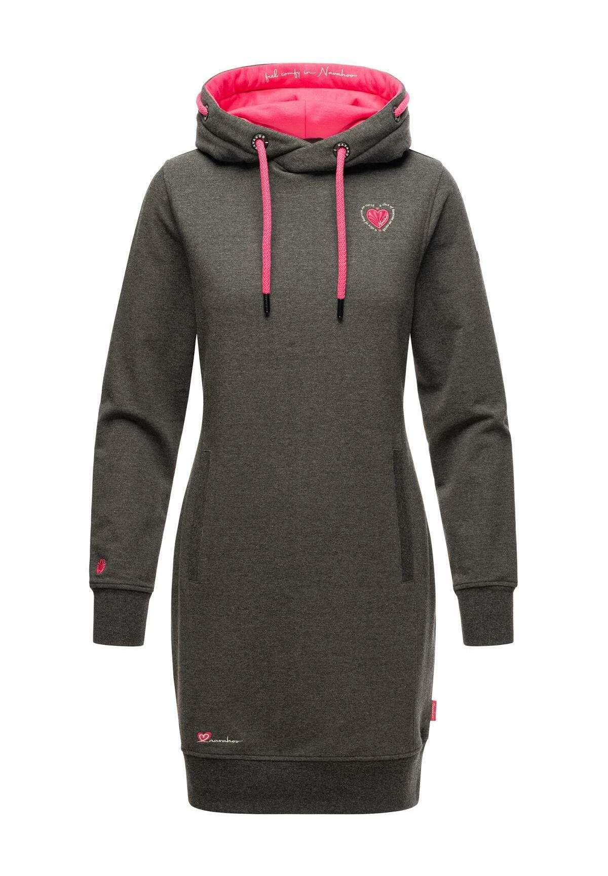 Navahoo Jurk - Dark Grey Melange 4 Navahoo Jurk - Dark Grey Melange - Afbeelding 4