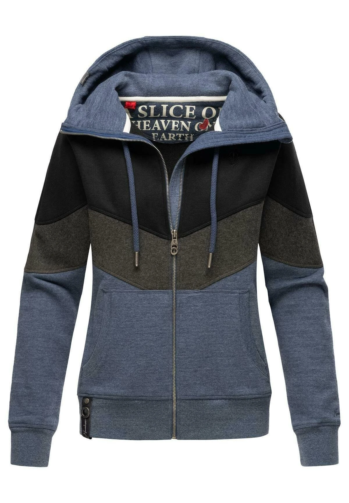 Navahoo Sweater Met Rits - Dusty Blue Melange 1 Navahoo Sweater Met Rits - Dusty Blue Melange