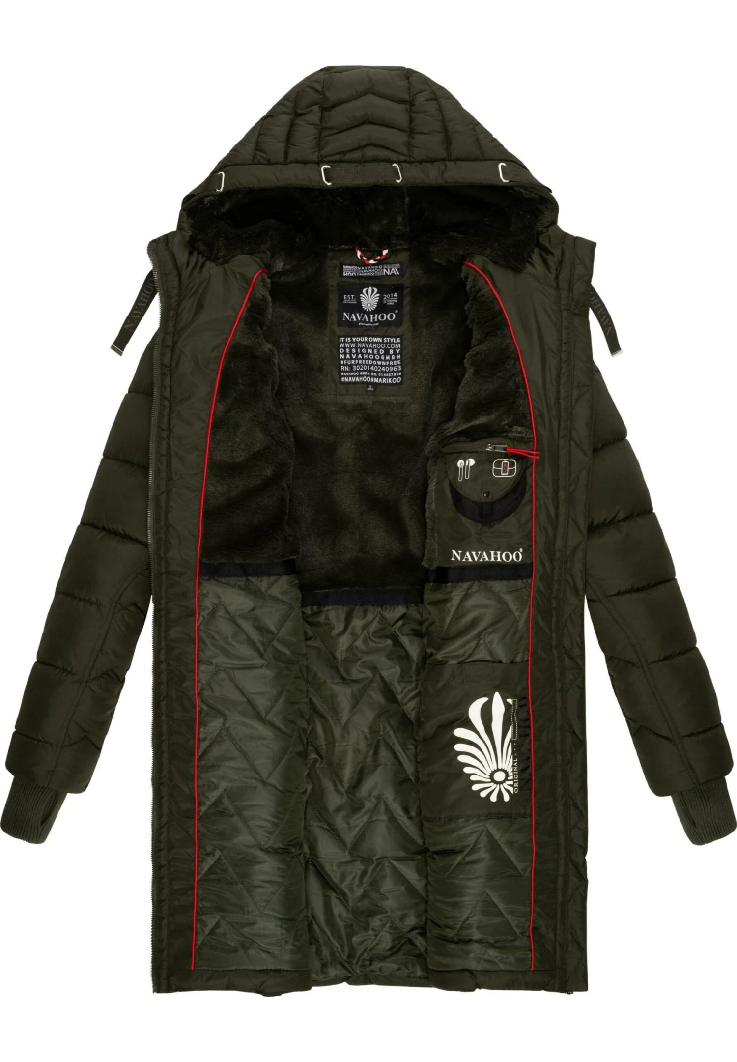 Navahoo Winterjas - Olive 5 Navahoo Winterjas - Olive - Afbeelding 5