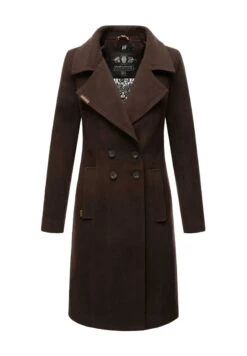 Navahoo Wooly - Halflange Jas - Dark Choco