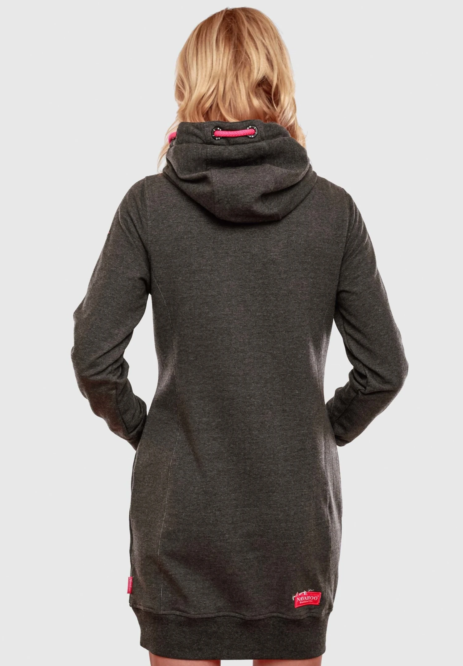 Navahoo Jurk - Dark Grey Melange 2 Navahoo Jurk - Dark Grey Melange - Afbeelding 2