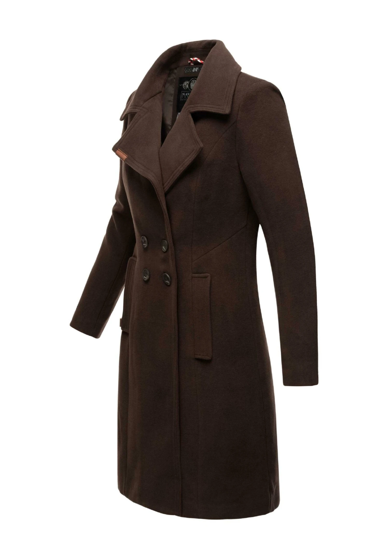 Navahoo Wooly - Halflange Jas - Dark Choco 5 Navahoo Wooly - Halflange Jas - Dark Choco - Afbeelding 5