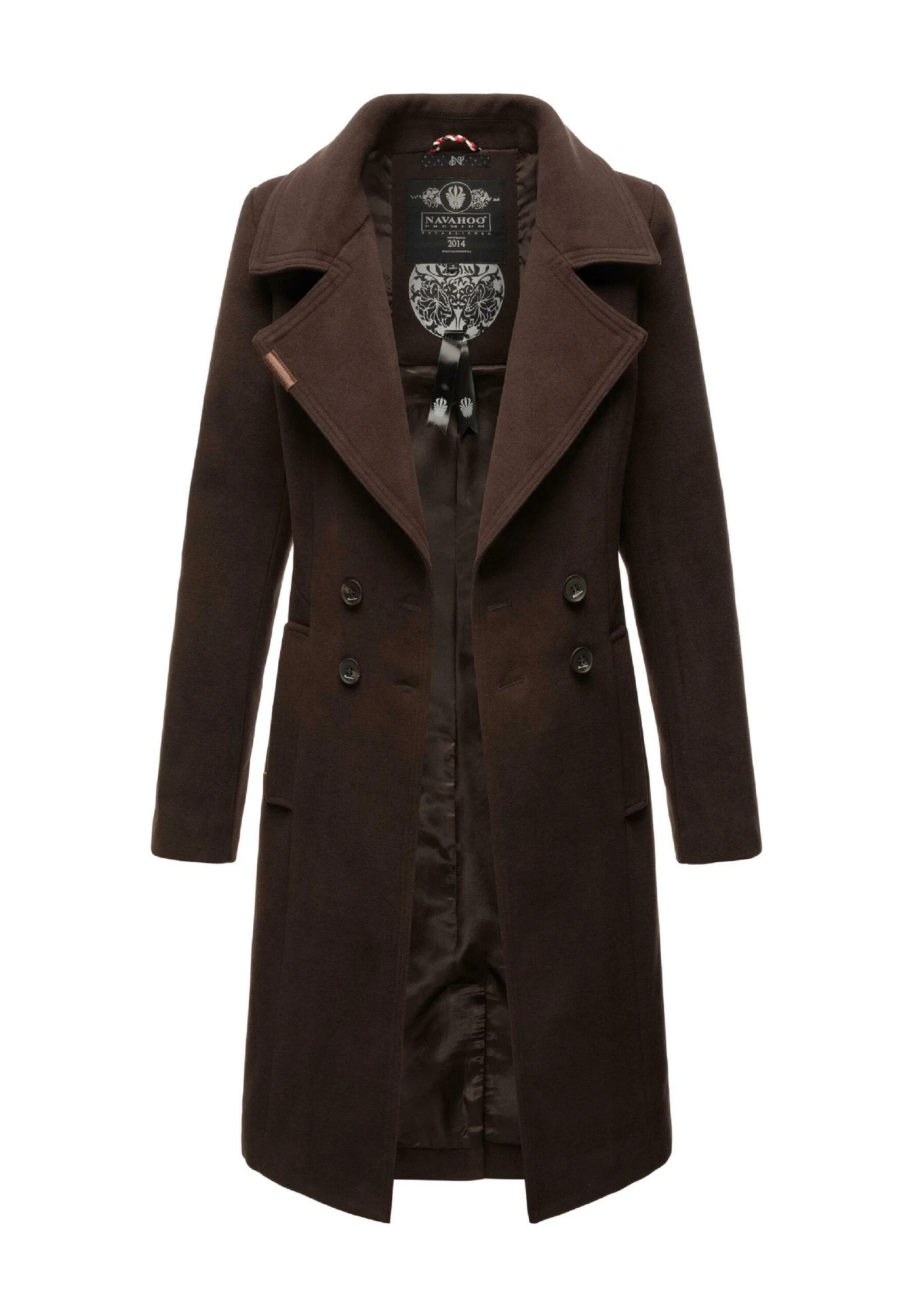 Navahoo Wooly - Halflange Jas - Dark Choco 6 Navahoo Wooly - Halflange Jas - Dark Choco - Afbeelding 6